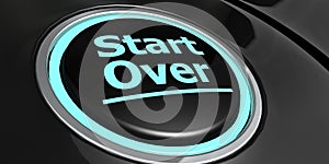 Start over button with blue light