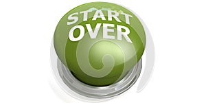 Start over green button isolated