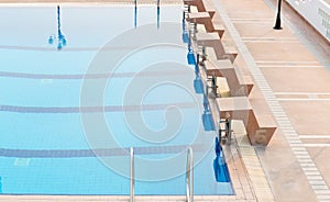 Start place of outdoor competition swimming pool