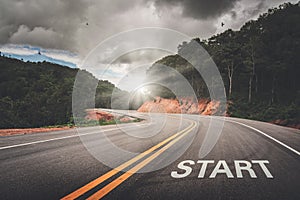 START point on the road of business or your life success. The beginning to victory