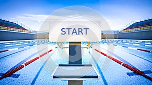 Start position in competition swimming pool