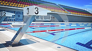 Start positions in competition swimming pool