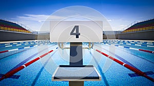 Start positions number 4 in competition swimming pool