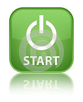 Start (power icon) special soft green square button