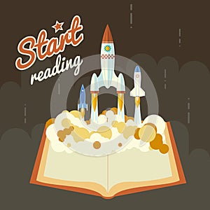 Start Reading Science Fiction Space Poster Concept