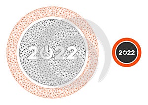 Start 2022 Round Button Vector Mesh Network Model