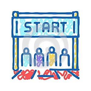 start of run icon doodle illustration