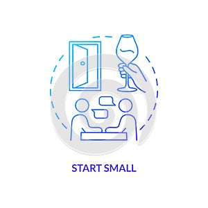 Start small blue gradient concept icon
