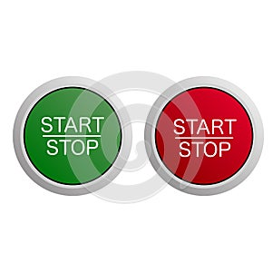 Start snd stop button on white background