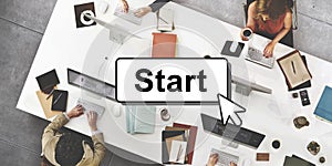 Start Starter Begin Build Launch Motivate First Concept