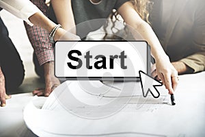 Start Starter Begin Build Launch Motivate First Concept