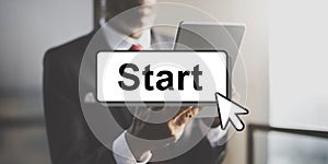 Start Starter Begin Build Launch Motivate First Concept