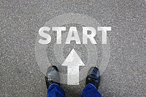 Start starting begin beginning businessman business concept job photo