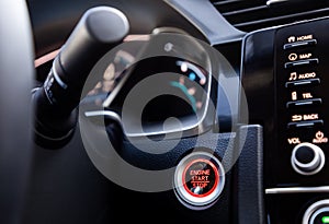 Start-stop button in a car