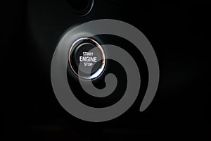 Start stop button in the car, keyless ignition, ignition system