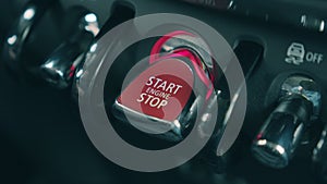Start stop button is getting pushed with a finger
