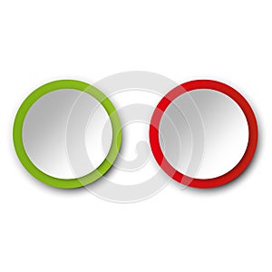 start and stop button, red button, green button. Vector illustration. stock image.