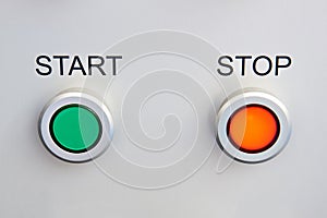 Start and stop buttons on device