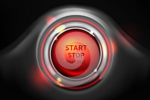 Start and stop engine vector car ignition button photo