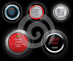 Start stop engine buttons