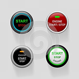 Start stop engine buttons