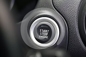 Start stop engine buttons in car
