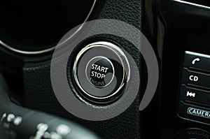 Start stop engine modern new car button