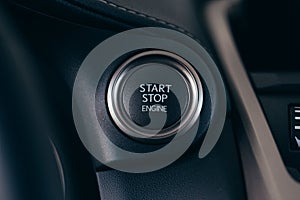 Start stop engine modern new car button