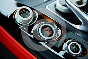 Start stop engine modern new car button