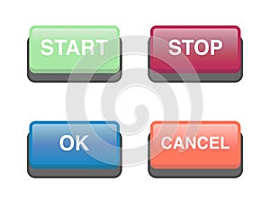 Start, Stop, Ok, Cancel button icon