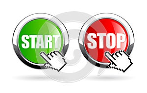 Start and Stop vector web button
