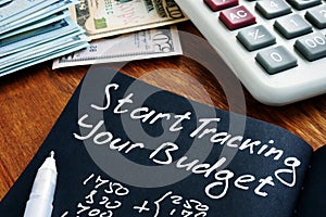 Start tracking your budget sign with home finances calculations