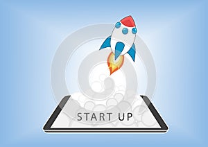 Start up business concept for mobile app development or other disruptive digital business ideas