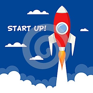 Start Up Concept Space Rocket Takes Off photo