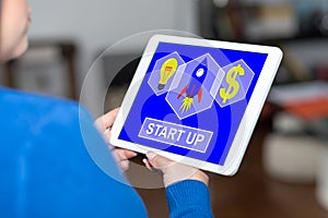 Start up concept on a tablet