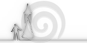 Start up concept. Thin line style illustration