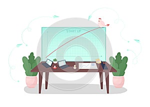 Start up development flat concept vector illustration