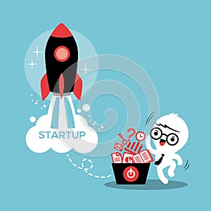 Start up entrepreneur business success illustration