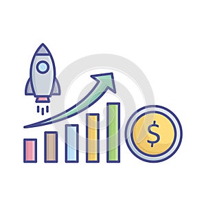 Start up growth Vector Icon which can easily modify or edit