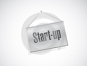 Start-up hanging sign concept illustration