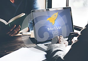 Start up Launch Homepage New Business Concept