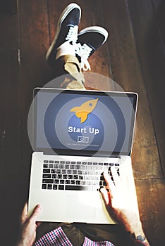 Start up Launch Homepage New Business Concept