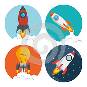 Start up launcher set rockets