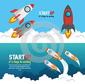 Start up launcher set rockets