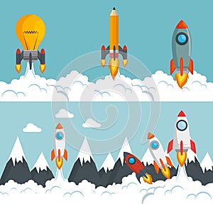 Start up launcher set rockets