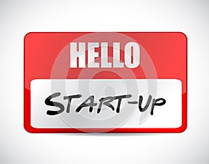 Start-up name tag sign concept illustration