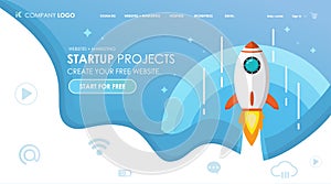Start up Project Banner Set of web page design templates