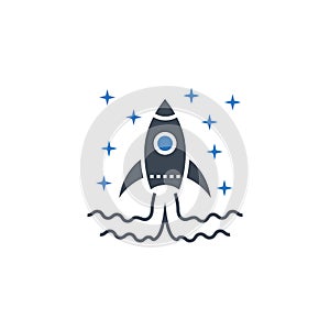 Start Up related vector glyph icon.