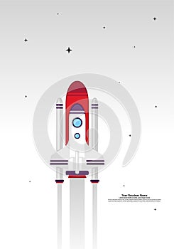 Start up Simple Rocket web design, Responsive web design flat vector, design technology template