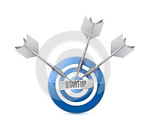 Start-up target sign concept illustration